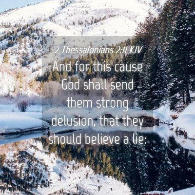 Picture 04 - 2 Thessalonians 2:11 KJV - And for this cause God shall send them strong - Bible Verse Picture