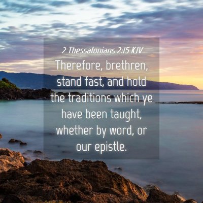 Picture 04 - 2 Thessalonians 2:15 KJV - Therefore, brethren, stand fast, and hold the - Bible Verse Picture