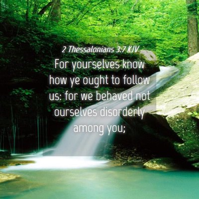 Picture 04 - 2 Thessalonians 3:7 KJV - For yourselves know how ye ought to follow us: - Bible Verse Picture