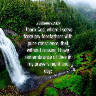 Picture 04 - 2 Timothy 1:3 KJV - I thank God, whom I serve from my forefathers - Bible Verse Picture