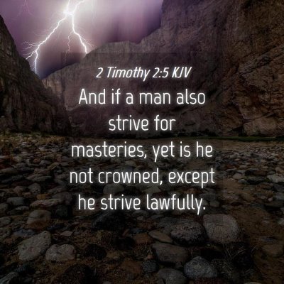 Picture 04 - 2 Timothy 2:5 KJV - And if a man also strive for masteries, yet is he - Bible Verse Picture