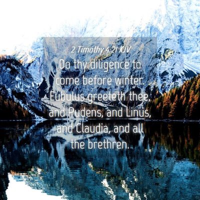 Picture 04 - 2 Timothy 4:21 KJV - Do thy diligence to come before winter. Eubulus - Bible Verse Picture