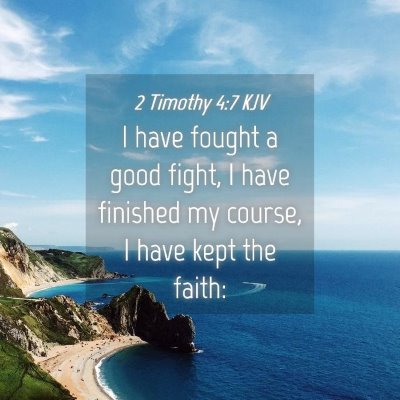 Picture 04 - 2 Timothy 4:7 KJV - I have fought a good fight, I have finished my - Bible Verse Picture