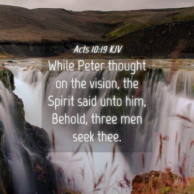 Picture 04 - Acts 10:19 KJV - While Peter thought on the vision, the Spirit - Bible Verse Picture