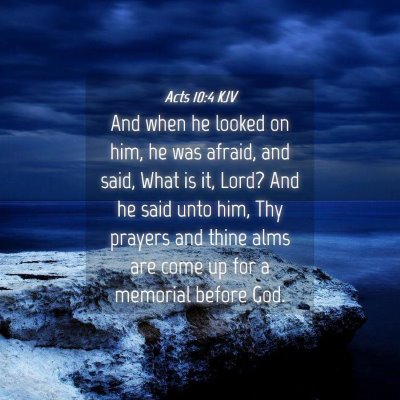 Picture 04 - Acts 10:4 KJV - And when he looked on him, he was afraid, and - Bible Verse Picture