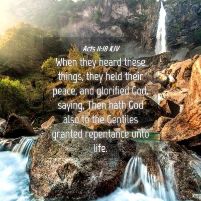 Picture 04 - Acts 11:18 KJV - When they heard these things, they held their - Bible Verse Picture