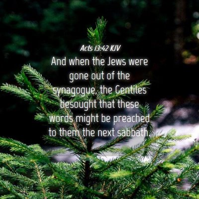 Picture 04 - Acts 13:42 KJV - And when the Jews were gone out of the synagogue, - Bible Verse Picture