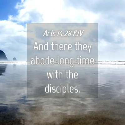 Picture 04 - Acts 14:28 KJV - And there they abode long time with the - Bible Verse Picture