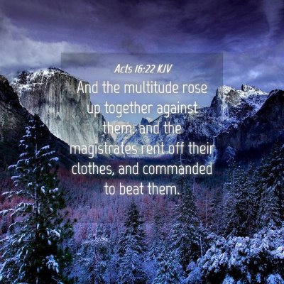 Picture 04 - Acts 16:22 KJV - And the multitude rose up together against them: - Bible Verse Picture