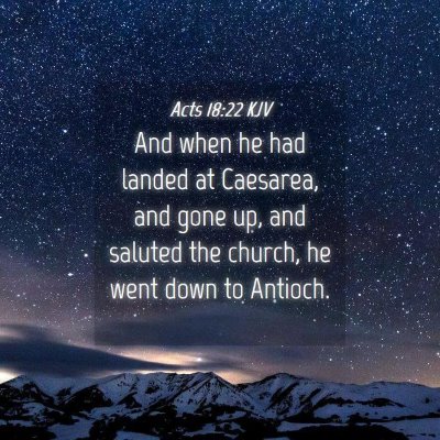 Picture 04 - Acts 18:22 KJV - And when he had landed at Caesarea, and gone up, - Bible Verse Picture