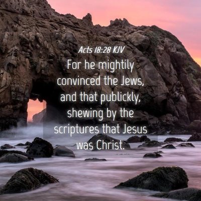 Picture 04 - Acts 18:28 KJV - For he mightily convinced the Jews, and that - Bible Verse Picture