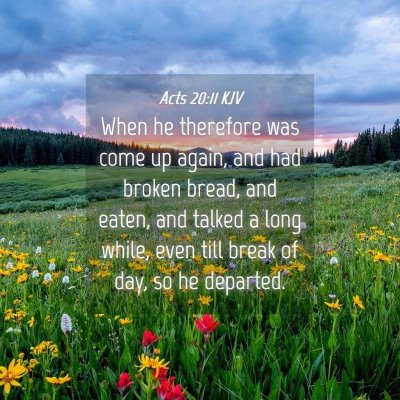 Picture 04 - Acts 20:11 KJV - When he therefore was come up again, and had - Bible Verse Picture