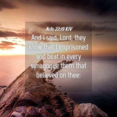 Picture 04 - Acts 22:19 KJV - And I said, Lord, they know that I imprisoned and - Bible Verse Picture