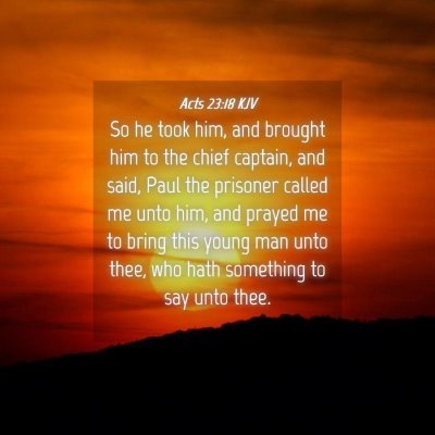 Picture 04 - Acts 23:18 KJV - So he took him, and brought him to the chief - Bible Verse Picture