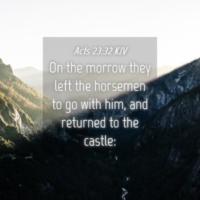 Picture 04 - Acts 23:32 KJV - On the morrow they left the horsemen to go with - Bible Verse Picture