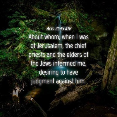 Picture 04 - Acts 25:15 KJV - About whom, when I was at Jerusalem, the chief - Bible Verse Picture