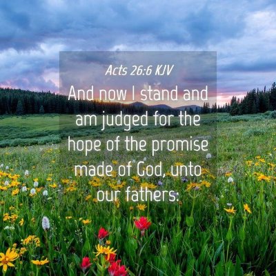 Picture 04 - Acts 26:6 KJV - And now I stand and am judged for the hope of the - Bible Verse Picture