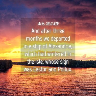 Picture 04 - Acts 28:11 KJV - And after three months we departed in a ship of - Bible Verse Picture