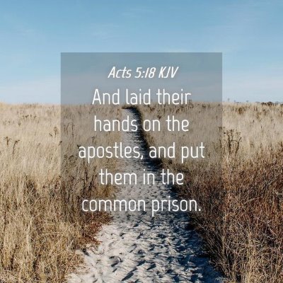 Picture 04 - Acts 5:18 KJV - And laid their hands on the apostles, and put - Bible Verse Picture