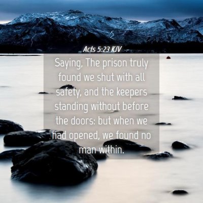 Picture 04 - Acts 5:23 KJV - Saying, The prison truly found we shut with all - Bible Verse Picture