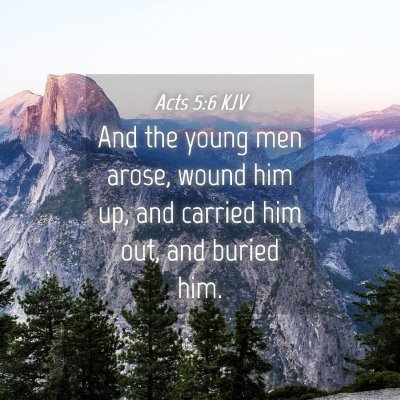 Picture 04 - Acts 5:6 KJV - And the young men arose, wound him up, and - Bible Verse Picture