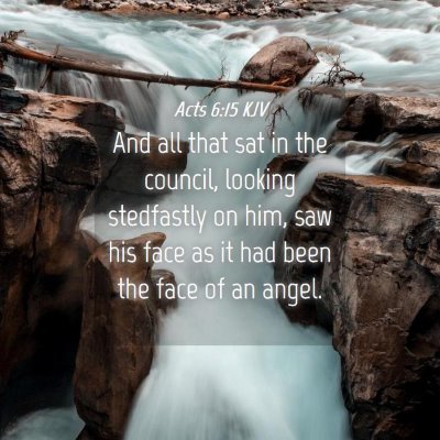 Picture 04 - Acts 6:15 KJV - And all that sat in the council, looking - Bible Verse Picture