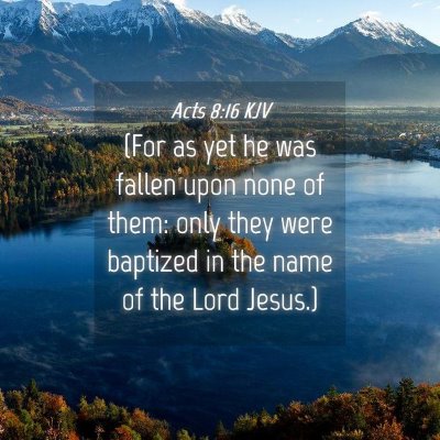 Picture 04 - Acts 8:16 KJV - (For as yet he was fallen upon none of them: only - Bible Verse Picture