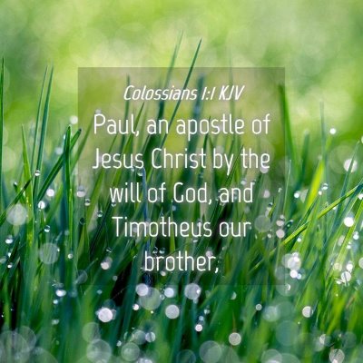 Picture 04 - Colossians 1:1 KJV - Paul, an apostle of Jesus Christ by the will of - Bible Verse Picture