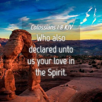 Picture 04 - Colossians 1:8 KJV - Who also declared unto us your love in the - Bible Verse Picture