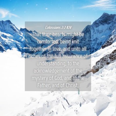 Picture 04 - Colossians 2:2 KJV - That their hearts might be comforted, being knit - Bible Verse Picture