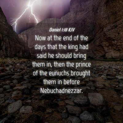Picture 04 - Daniel 1:18 KJV - Now at the end of the days that the king had said - Bible Verse Picture