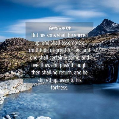 Picture 04 - Daniel 11:10 KJV - But his sons shall be stirred up, and shall - Bible Verse Picture