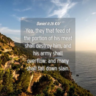Picture 04 - Daniel 11:26 KJV - Yea, they that feed of the portion of his meat - Bible Verse Picture