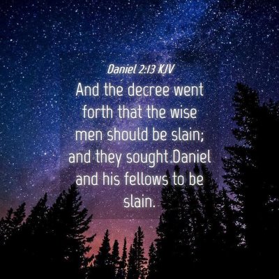 Picture 04 - Daniel 2:13 KJV - And the decree went forth that the wise men - Bible Verse Picture
