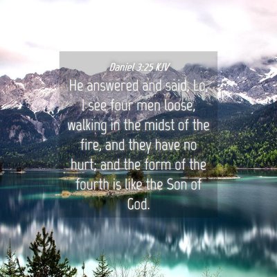 Picture 04 - Daniel 3:25 KJV - He answered and said, Lo, I see four men loose, - Bible Verse Picture