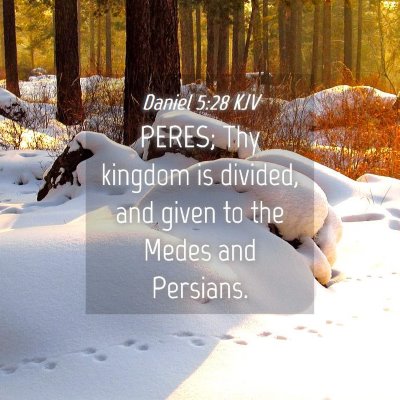 Picture 04 - Daniel 5:28 KJV - PERES; Thy kingdom is divided, and given to the - Bible Verse Picture