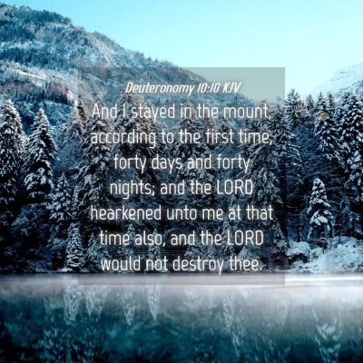 Picture 04 - Deuteronomy 10:10 KJV - And I stayed in the mount, according to the first - Bible Verse Picture
