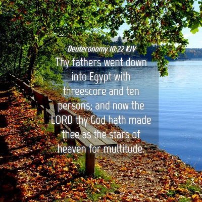 Picture 04 - Deuteronomy 10:22 KJV - Thy fathers went down into Egypt with threescore - Bible Verse Picture