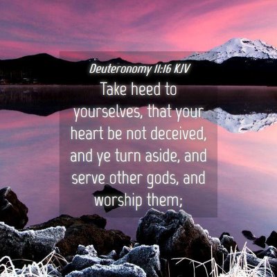 Picture 04 - Deuteronomy 11:16 KJV - Take heed to yourselves, that your heart be not - Bible Verse Picture