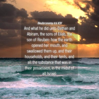 Picture 04 - Deuteronomy 11:6 KJV - And what he did unto Dathan and Abiram, the sons - Bible Verse Picture