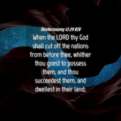 Picture 04 - Deuteronomy 12:29 KJV - When the LORD thy God shall cut off the nations - Bible Verse Picture