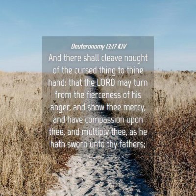 Picture 04 - Deuteronomy 13:17 KJV - And there shall cleave nought of the cursed thing - Bible Verse Picture