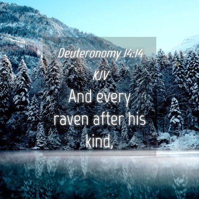 Picture 04 - Deuteronomy 14:14 KJV - And every raven after his - Bible Verse Picture