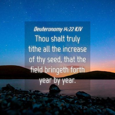 Picture 04 - Deuteronomy 14:22 KJV - Thou shalt truly tithe all the increase of thy - Bible Verse Picture