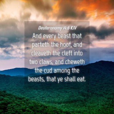 Picture 04 - Deuteronomy 14:6 KJV - And every beast that parteth the hoof, and - Bible Verse Picture