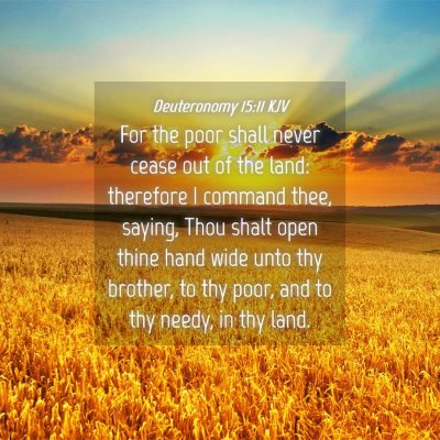 Picture 04 - Deuteronomy 15:11 KJV - For the poor shall never cease out of the land: - Bible Verse Picture
