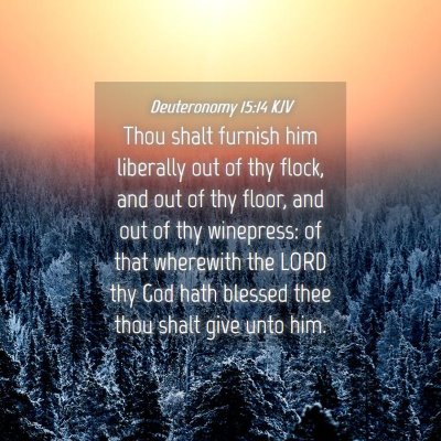Picture 04 - Deuteronomy 15:14 KJV - Thou shalt furnish him liberally out of thy - Bible Verse Picture