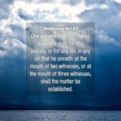 Picture 04 - Deuteronomy 19:15 KJV - One witness shall not rise up against a man for - Bible Verse Picture