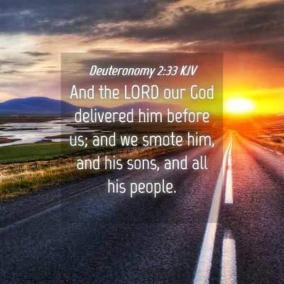Picture 04 - Deuteronomy 2:33 KJV - And the LORD our God delivered him before us; and - Bible Verse Picture