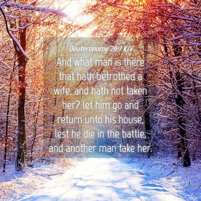 Picture 04 - Deuteronomy 20:7 KJV - And what man is there that hath betrothed a wife, - Bible Verse Picture